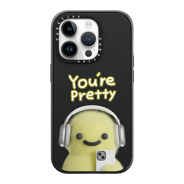 PETTYDUST x CASETiFY iPhone 14 Pro ケース マットブラック インパクトケース MagSafe対応 you're pretty MANG