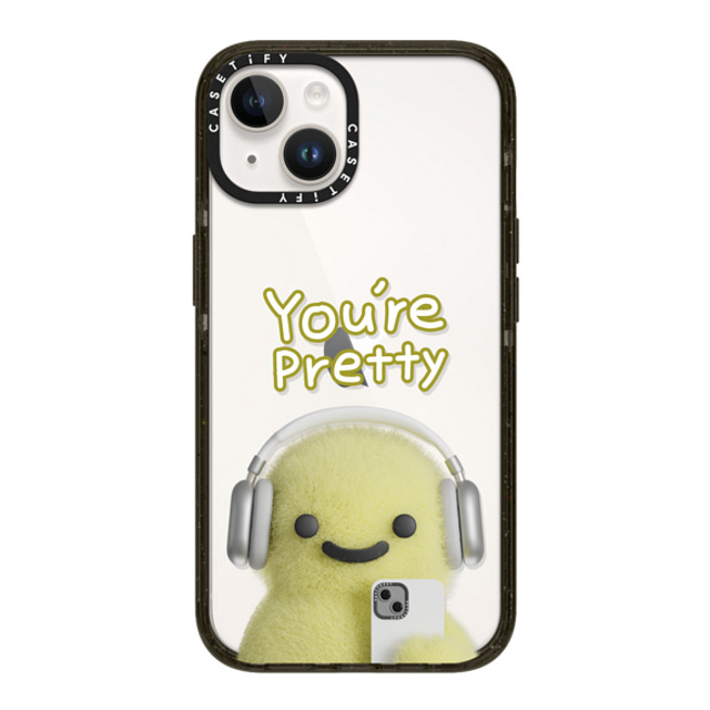 PETTYDUST x CASETiFY iPhone 14 ケース ブラック インパクトケース you're pretty MANG