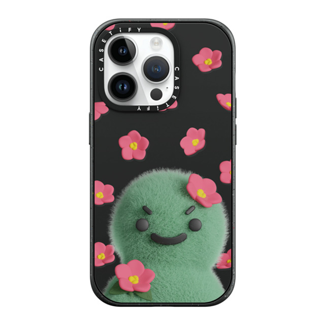 PETTYDUST x CASETiFY iPhone 14 Pro ケース マットブラック インパクトケース MagSafe対応 flower myong