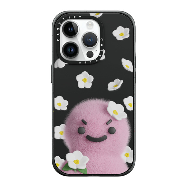 PETTYDUST x CASETiFY iPhone 14 Pro ケース マットブラック インパクトケース MagSafe対応 flower nang