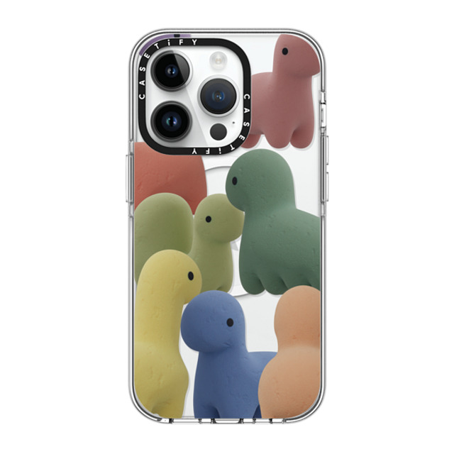 PETTYDUST x CASETiFY iPhone 14 Pro ケース クリア クリア ケース MagSafe対応 Sponge guardian dinosaur