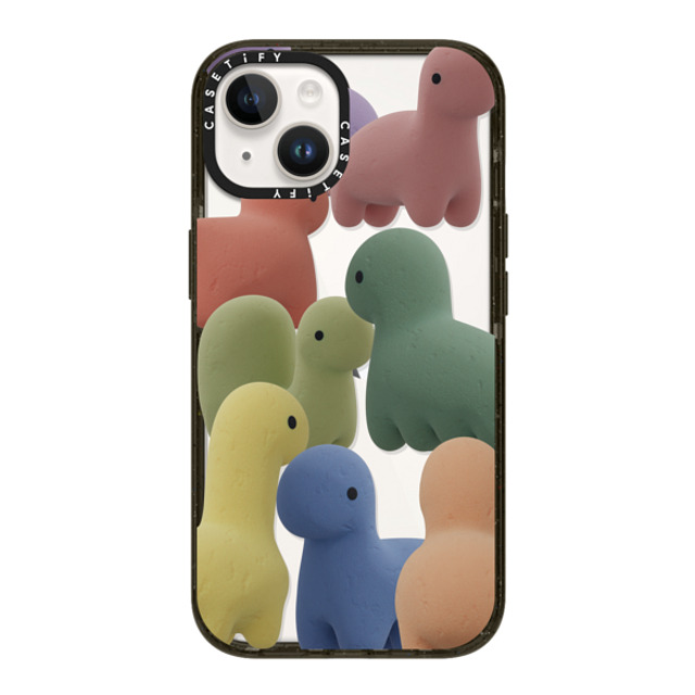 PETTYDUST x CASETiFY iPhone 14 ケース ブラック インパクトケース Sponge guardian dinosaur