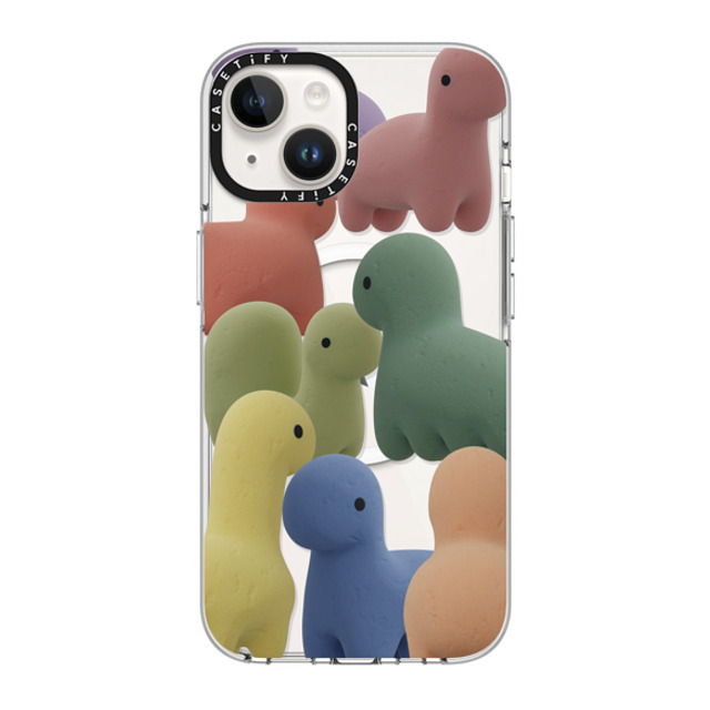 PETTYDUST x CASETiFY iPhone 14 ケース クリア クリア ケース MagSafe対応 Sponge guardian dinosaur