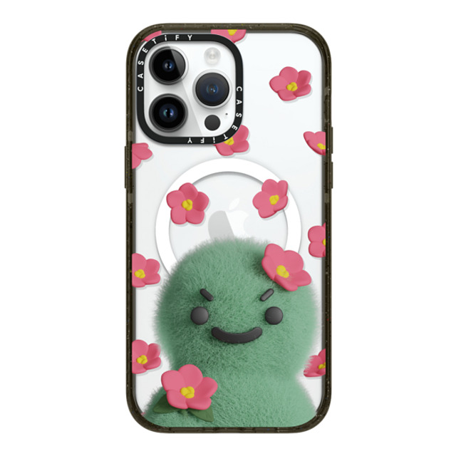 PETTYDUST x CASETiFY iPhone 14 Pro Max ケース ブラック インパクトケース MagSafe対応 flower myong