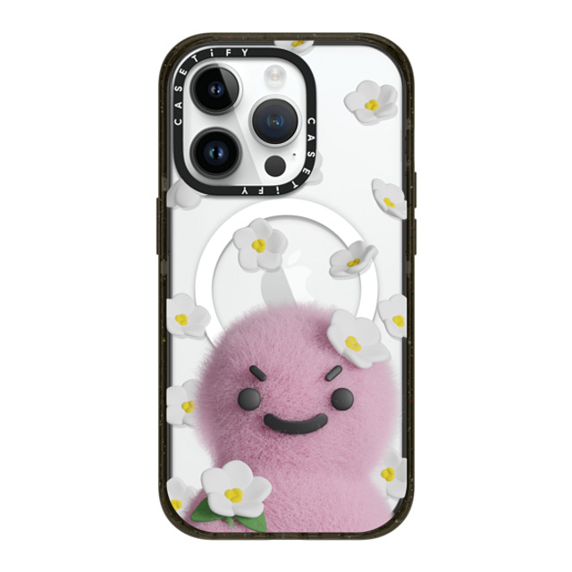 PETTYDUST x CASETiFY iPhone 14 Pro ケース ブラック インパクトケース MagSafe対応 flower nang