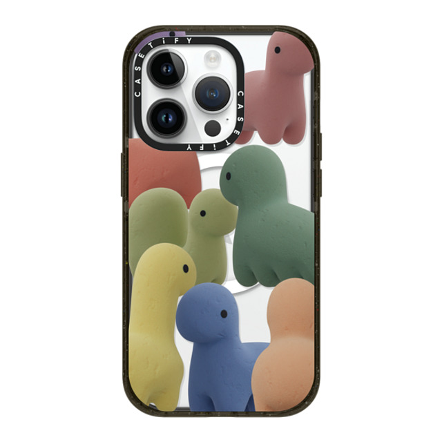 PETTYDUST x CASETiFY iPhone 14 Pro ケース ブラック インパクトケース MagSafe対応 Sponge guardian dinosaur