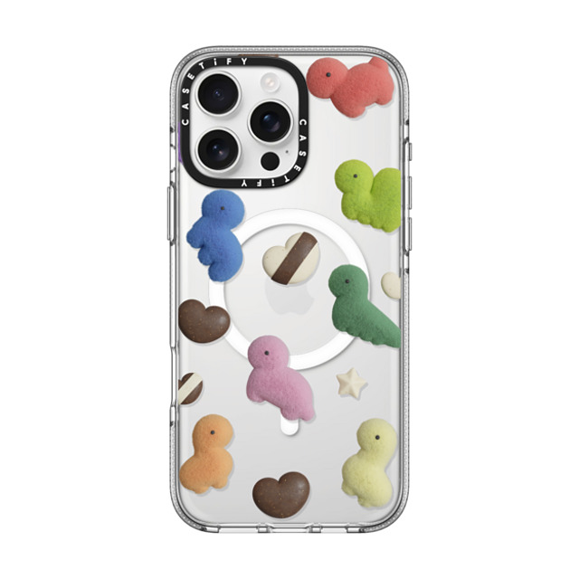 PETTYDUST x CASETiFY iPhone 16 Pro Max ケース クリア クリア ケース MagSafe対応 Valentine with the Dinosaur Guardians