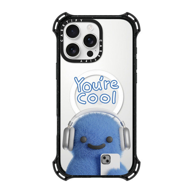 PETTYDUST x CASETiFY iPhone 16 Pro Max ケース ブラック バウンスケース You're cool PANG