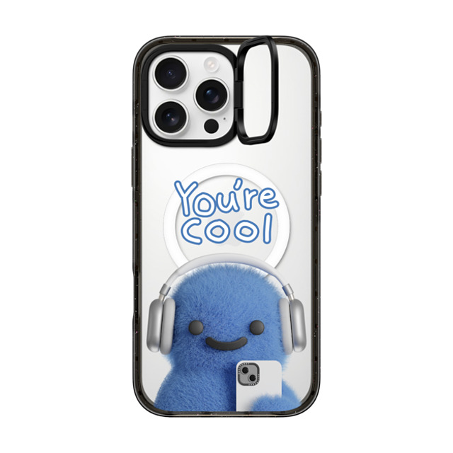 PETTYDUST x CASETiFY iPhone 16 Pro Max ケース ブラック インパクトリングスタンドケース MagSafe対応 You're cool PANG