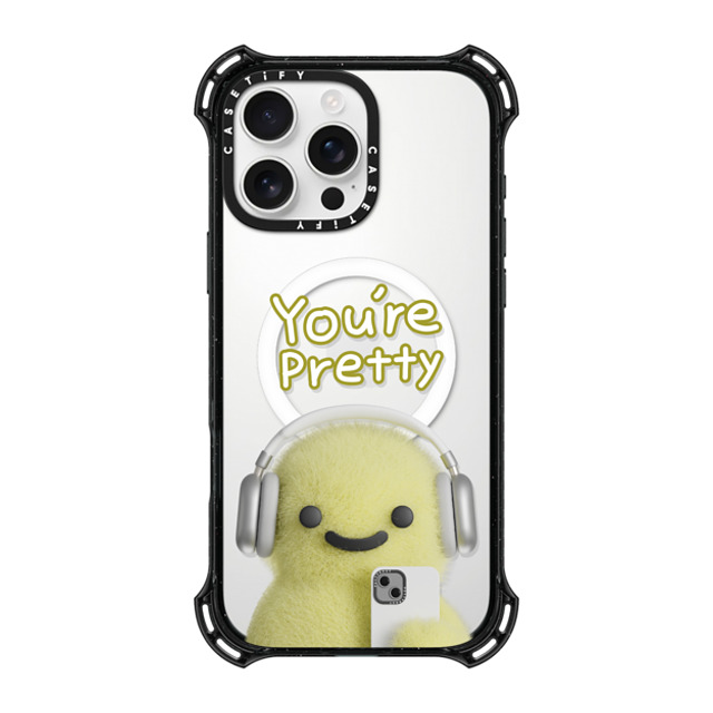 PETTYDUST x CASETiFY iPhone 16 Pro Max ケース ブラック バウンスケース you're pretty MANG