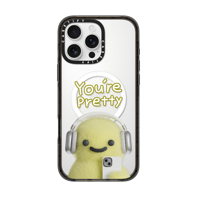 PETTYDUST x CASETiFY iPhone 16 Pro Max ケース ブラック インパクトケース MagSafe対応 you're pretty MANG