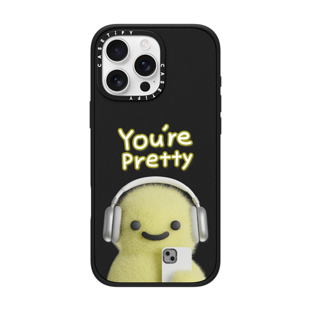 PETTYDUST x CASETiFY iPhone 16 Pro Max ケース マットブラック インパクトケース MagSafe対応 you're pretty MANG