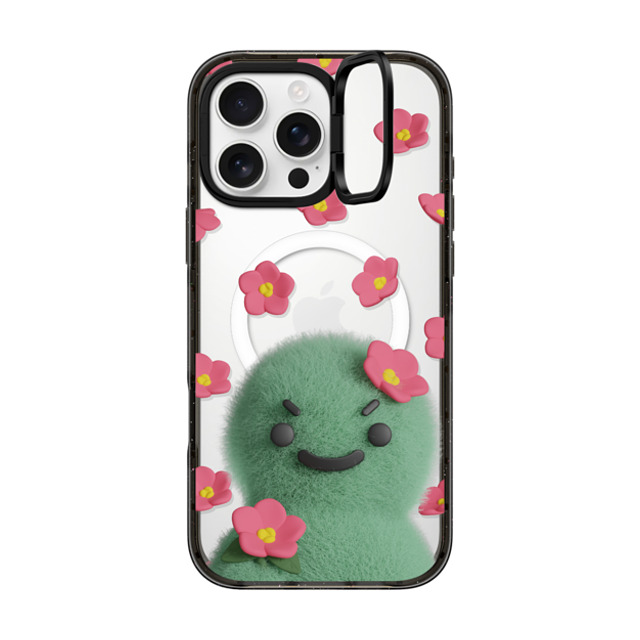 PETTYDUST x CASETiFY iPhone 16 Pro Max ケース ブラック インパクトリングスタンドケース MagSafe対応 flower myong