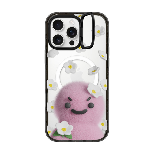 PETTYDUST x CASETiFY iPhone 16 Pro Max ケース ブラック インパクトリングスタンドケース MagSafe対応 flower nang