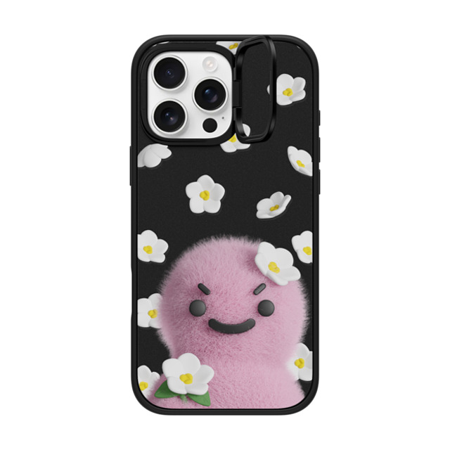 PETTYDUST x CASETiFY iPhone 16 Pro Max ケース マットブラック インパクトリングスタンドケース MagSafe対応 flower nang