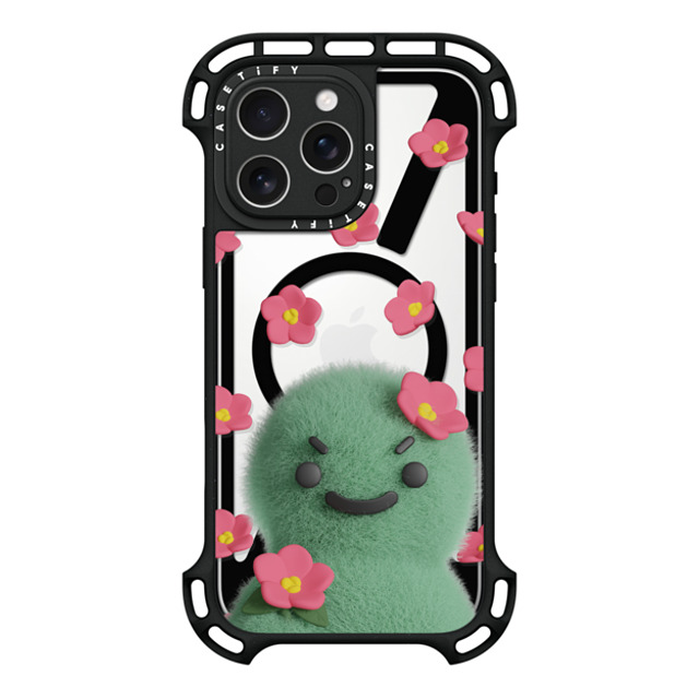 PETTYDUST x CASETiFY iPhone 16 Pro Max ケース ブラック ウルトラ バウンスケース MagSafe対応 flower myong