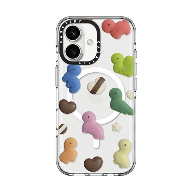 PETTYDUST x CASETiFY iPhone 16 ケース クリア クリア ケース MagSafe対応 Valentine with the Dinosaur Guardians