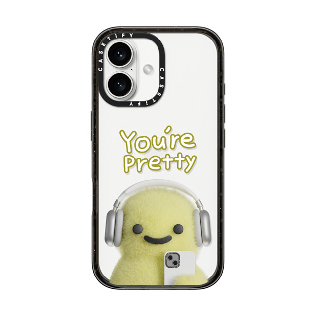 PETTYDUST x CASETiFY iPhone 16 ケース ブラック インパクトケース you're pretty MANG