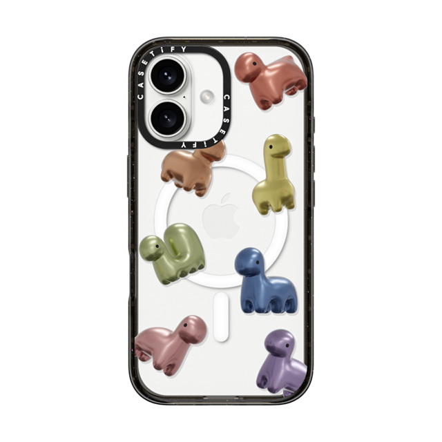 PETTYDUST x CASETiFY iPhone 16 ケース Cartoon ブラック インパクトケース MagSafe対応 metal guardian dinosaur Father's Day PETTYDUST x CASETiFY iPhone 16 ケース Cartoon ブラック インパクトケース MagSafe対応 metal guardian dinosaur Father's Day
