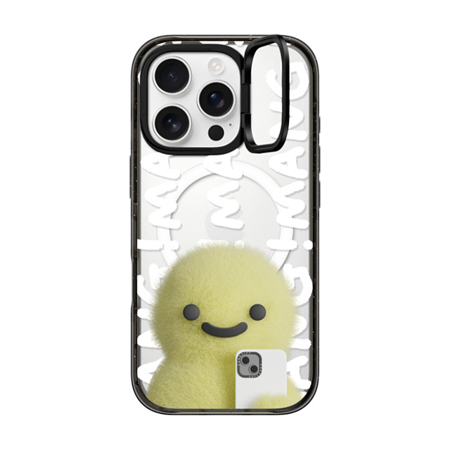 PETTYDUST x CASETiFY iPhone 16 Pro ケース ブラック インパクトリングスタンドケース MagSafe対応 Mang Dinosaurs and Phones