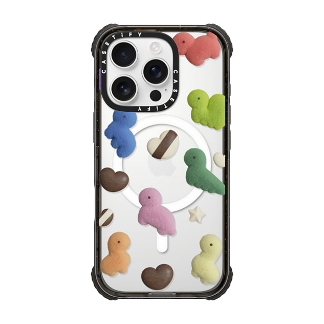 PETTYDUST x CASETiFY iPhone 16 Pro Case Black ウルトラ インパクトケース MagSafe 対応 Valentine with the Dinosaur Guardians PETTYDUST x CASETiFY iPhone 16 Pro Case Black ウルトラ インパクトケース MagSafe 対応 Valentine with the Dinosaur Guardians