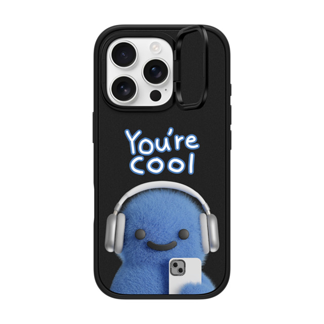 PETTYDUST x CASETiFY iPhone 16 Pro ケース マットブラック インパクトリングスタンドケース MagSafe対応 You're cool PANG