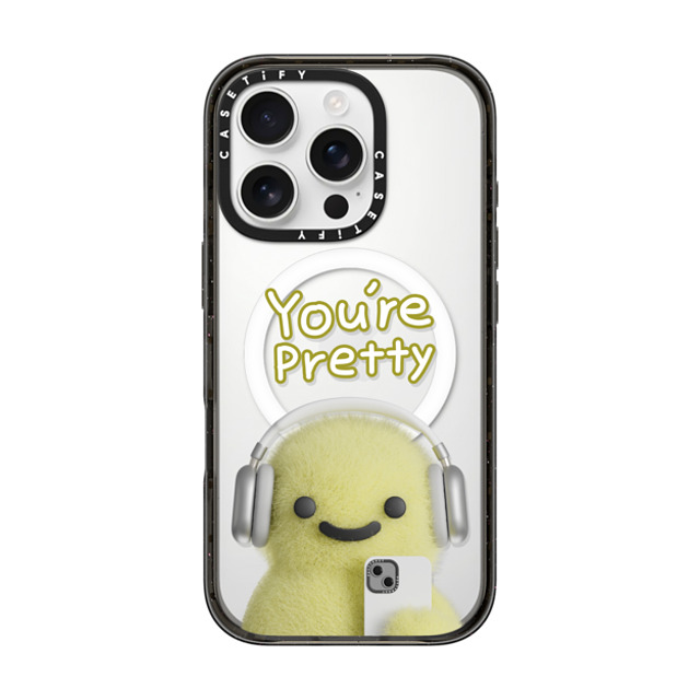 PETTYDUST x CASETiFY iPhone 16 Pro ケース ブラック インパクトケース MagSafe対応 you're pretty MANG