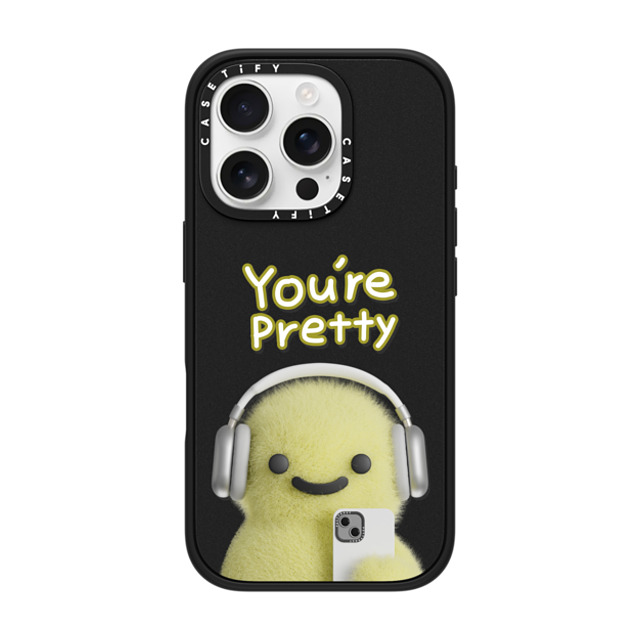 PETTYDUST x CASETiFY iPhone 16 Pro ケース マットブラック インパクトケース MagSafe対応 you're pretty MANG