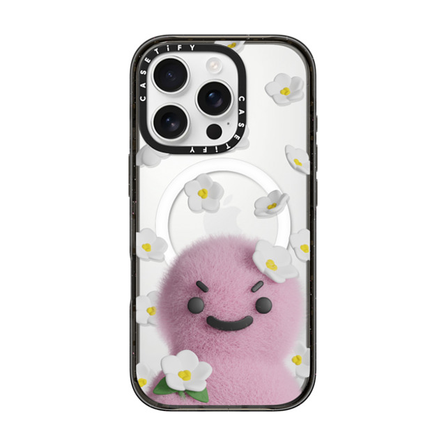 PETTYDUST x CASETiFY iPhone 16 Pro ケース ブラック インパクトケース MagSafe対応 flower nang