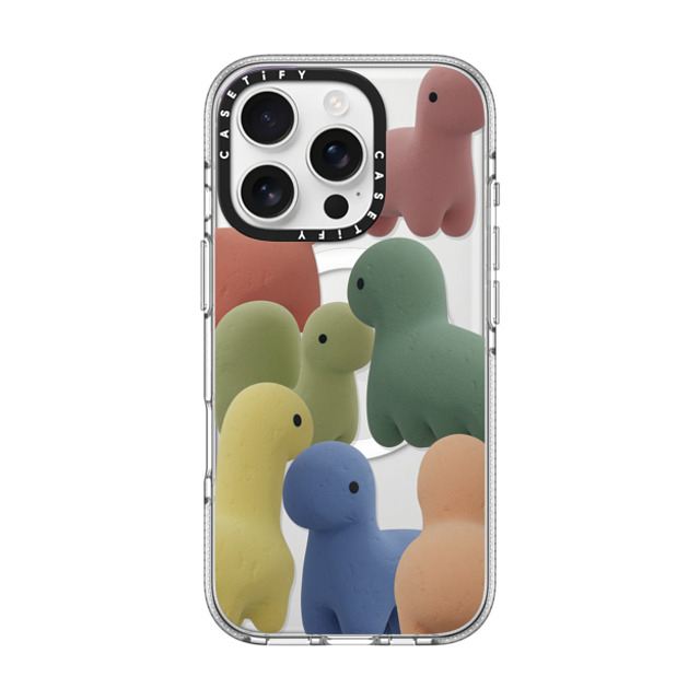 PETTYDUST x CASETiFY iPhone 16 Pro ケース クリア クリア ケース MagSafe対応 Sponge guardian dinosaur