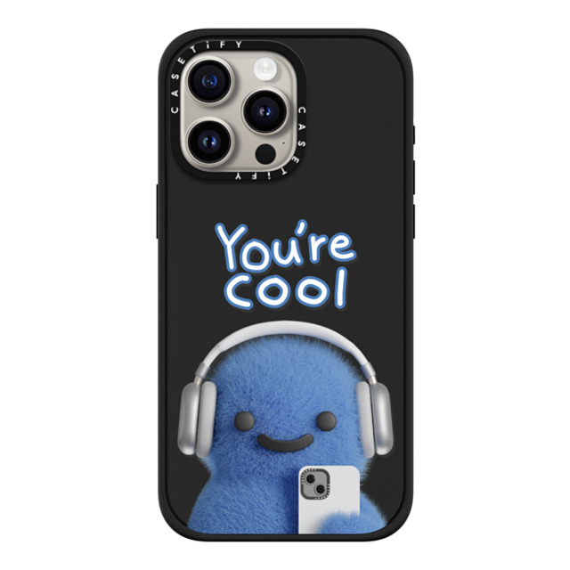 PETTYDUST x CASETiFY iPhone 15 Pro Max ケース マットブラック インパクトケース MagSafe対応 You're cool PANG