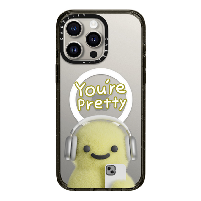 PETTYDUST x CASETiFY iPhone 15 Pro Max ケース ブラック インパクトケース MagSafe対応 you're pretty MANG