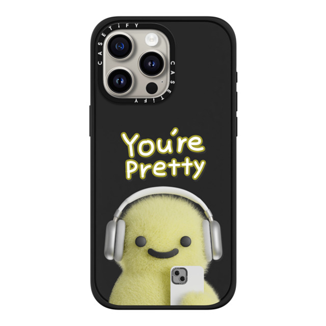 PETTYDUST x CASETiFY iPhone 15 Pro Max ケース マットブラック インパクトケース MagSafe対応 you're pretty MANG