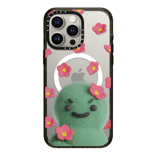 PETTYDUST x CASETiFY iPhone 15 Pro Max ケース ブラック インパクトケース MagSafe対応 flower myong