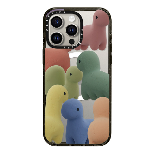 PETTYDUST x CASETiFY iPhone 15 Pro Max ケース ブラック インパクトケース MagSafe対応 Sponge guardian dinosaur