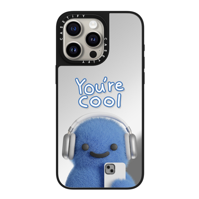 PETTYDUST x CASETiFY iPhone 15 Pro Max ケース Silver on Black ミラーケース MagSafe対応 You're cool PANG