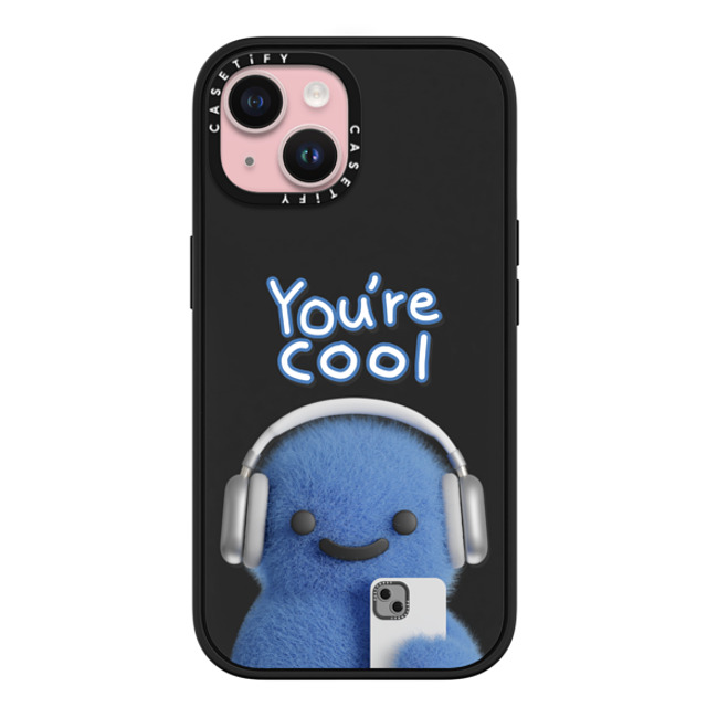 PETTYDUST x CASETiFY iPhone 15 ケース マットブラック インパクトケース MagSafe対応 You're cool PANG