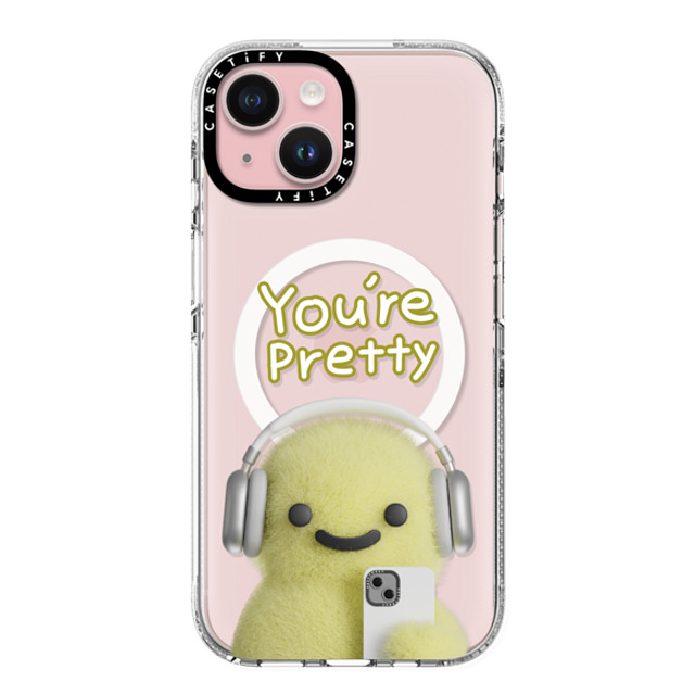 PETTYDUST x CASETiFY iPhone 15 ケース クリア クリア ケース MagSafe対応 you're pretty MANG