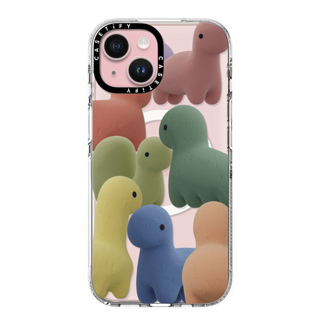 PETTYDUST x CASETiFY iPhone 15 ケース クリア クリア ケース MagSafe対応 Sponge guardian dinosaur