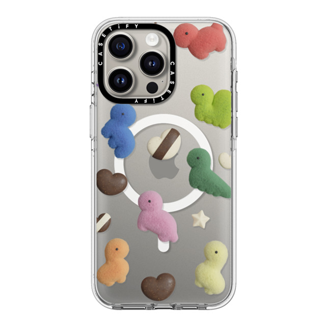 PETTYDUST x CASETiFY iPhone 15 Pro Max ケース クリア クリア ケース MagSafe対応 Valentine with the Dinosaur Guardians