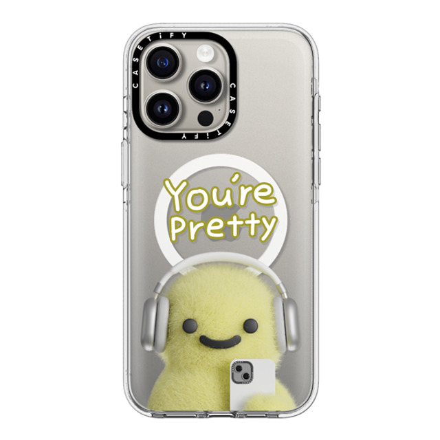 PETTYDUST x CASETiFY iPhone 15 Pro Max ケース クリア クリア ケース MagSafe対応 you're pretty MANG