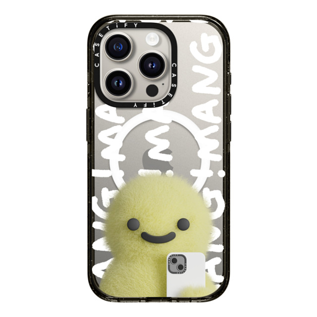 PETTYDUST x CASETiFY iPhone 15 Pro ケース ブラック インパクトケース MagSafe対応 Mang Dinosaurs and Phones