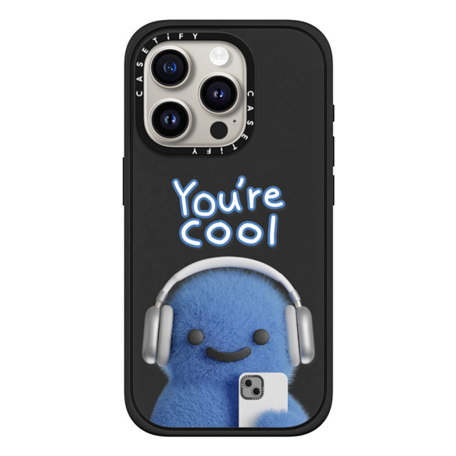 PETTYDUST x CASETiFY iPhone 15 Pro ケース マットブラック インパクトケース MagSafe対応 You're cool PANG