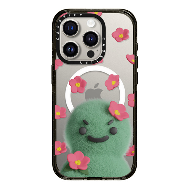 PETTYDUST x CASETiFY iPhone 15 Pro ケース ブラック インパクトケース MagSafe対応 flower myong