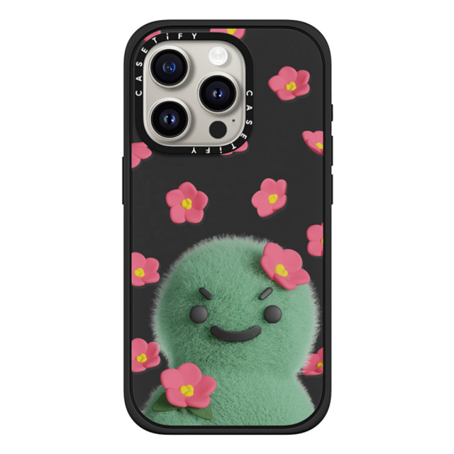 PETTYDUST x CASETiFY iPhone 15 Pro ケース マットブラック インパクトケース MagSafe対応 flower myong