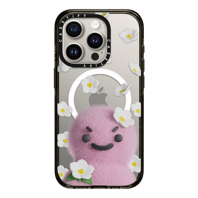 PETTYDUST x CASETiFY iPhone 15 Pro ケース ブラック インパクトケース MagSafe対応 flower nang