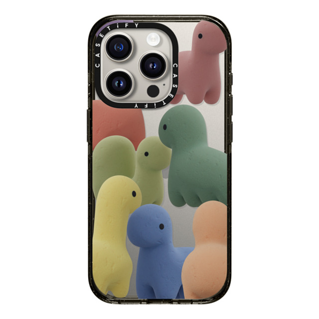 PETTYDUST x CASETiFY iPhone 15 Pro ケース ブラック インパクトケース Sponge guardian dinosaur