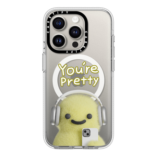 PETTYDUST x CASETiFY iPhone 15 Pro ケース クリア クリア ケース MagSafe対応 you're pretty MANG