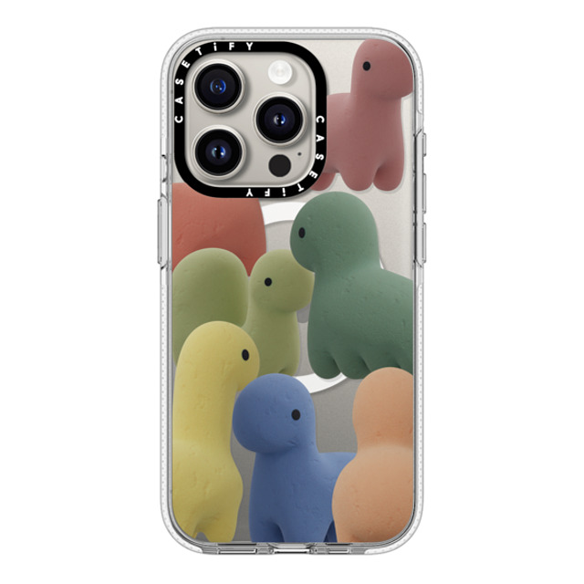 PETTYDUST x CASETiFY iPhone 15 Pro ケース クリア クリア ケース MagSafe対応 Sponge guardian dinosaur