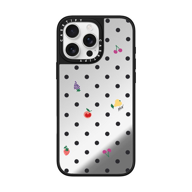 HVN by Harley Viera-Newton x CASETiFY iPhone 16 Pro Max Case Fruit,Food Silver on Black ミラーケース MagSafe対応 Fruit Polka Dot Mother's Day HVN by Harley Viera-Newton x CASETiFY iPhone 16 Pro Max Case Fruit,Food Silver on Black ミラーケース MagSafe対応 Fruit Polka Dot Mother's Day